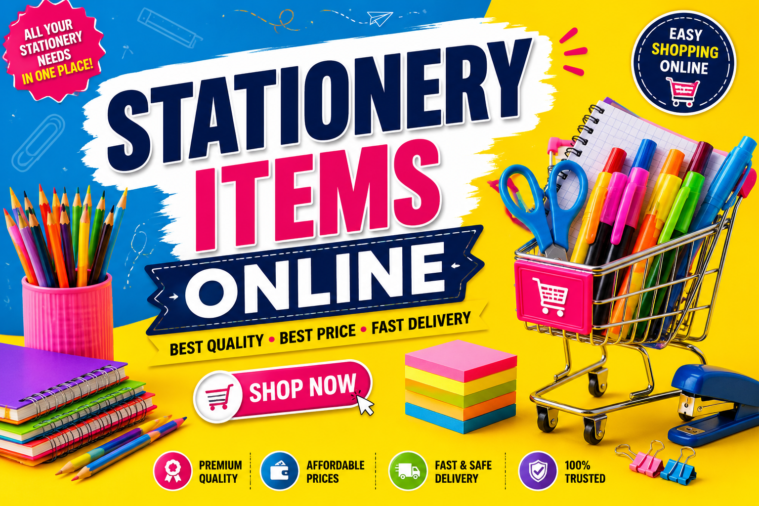 Stationery Items Online,Office Stationery,School Supplies,Online Stationery Store India,Kiravari Online Store