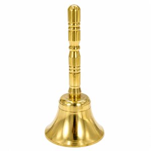 Pure Brass Pooja Ghanti Bell for Mandir & Aarti | Shiny Handcrafted Religious Temple Bell for Home पूजा | Traditional Brass Pooja Bell for Prayer, Meditation & Festivals | 4 Inch