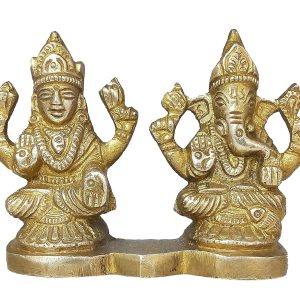 Brass Laxmi & Ganesh Figurine for Your Home Temple Worship Item Decorative Showpiece by UV Creation