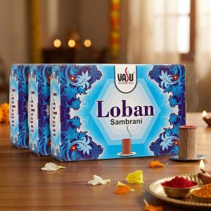 Cycle Pure Vasu Loban Sambrani Dhoop for Pooja (210 pcs) | Dhoop batti Guggal for Puja, Home & Festivals | Loban Dhoop Original with Burner | Pack of 3 (70 Dhoop/Pack + 1 Burner Plate/Pack)
